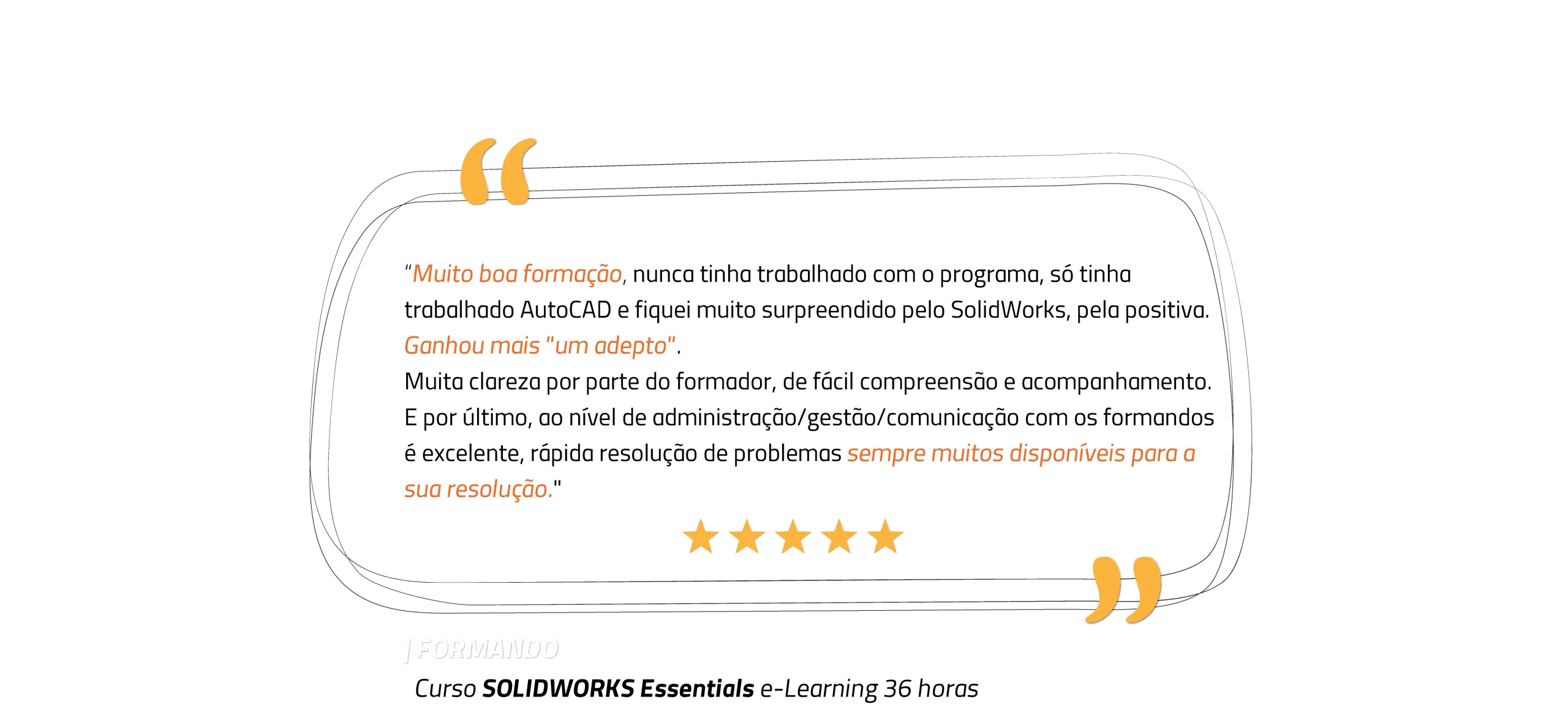 Testemunho SOLIDWORKS